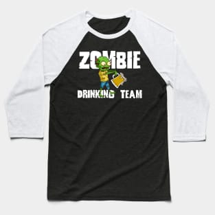 Zombie Drinking Team White Baseball T-Shirt